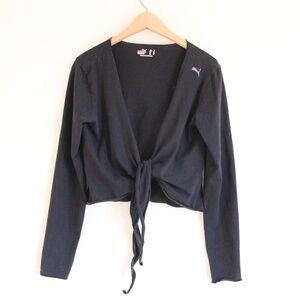 puma mahanuala tie front wrap top cotton